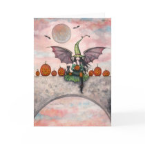Fun Halloween Witch Cat Card