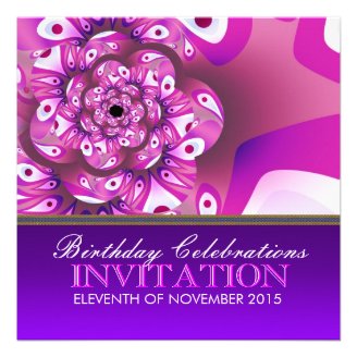  Bright Purple Hot Pink Party Invitations