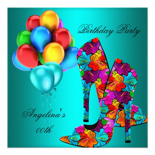 FUN High Heel Shoes Birthday Party Balloons Custom Announcement