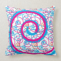 Fun Hot Pink and Teal Blue Spiral Pattern Pillows