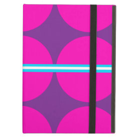 Fun Hot Pink Purple Polka Dots Teal Stripes Design iPad Cover