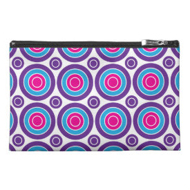 Fun Hot Pink Purple Teal Concentric Circles Design Travel Accessories Bags