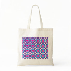 Fun Hot Pink Purple Teal Concentric Circles Design Bag