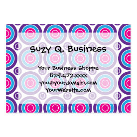 Fun Hot Pink Purple Teal Concentric Circles Design Business Card Templates