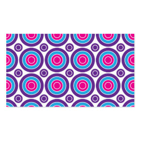 Fun Hot Pink Purple Teal Concentric Circles Design Business Card