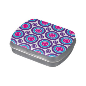Fun Hot Pink Purple Teal Concentric Circles Design Candy Tins