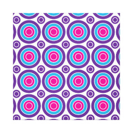 Fun Hot Pink Purple Teal Concentric Circles Design Stretched Canvas Prints