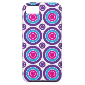 Fun Hot Pink Purple Teal Concentric Circles Design iPhone 5 Case