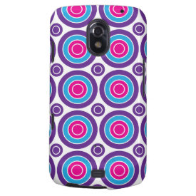 Fun Hot Pink Purple Teal Concentric Circles Design Samsung Galaxy Nexus Case