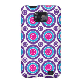 Fun Hot Pink Purple Teal Concentric Circles Design Galaxy S2 Covers