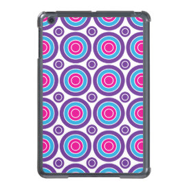Fun Hot Pink Purple Teal Concentric Circles Design iPad Mini Case