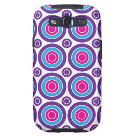 Fun Hot Pink Purple Teal Concentric Circles Design Galaxy SIII Cover