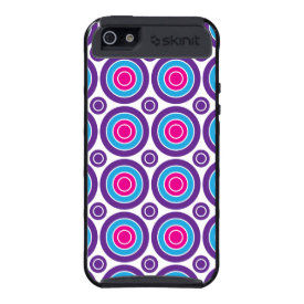 Fun Hot Pink Purple Teal Concentric Circles Design iPhone 5 Case