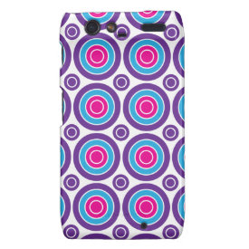 Fun Hot Pink Purple Teal Concentric Circles Design Droid RAZR Cases