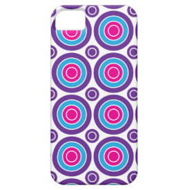 Fun Hot Pink Purple Teal Concentric Circles Design iPhone 5 Cover