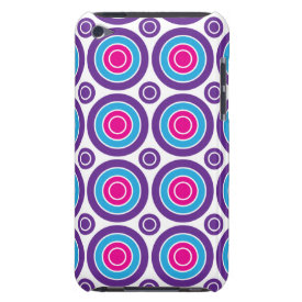Fun Hot Pink Purple Teal Concentric Circles Design iPod Case-Mate Cases