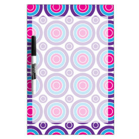 Fun Hot Pink Purple Teal Concentric Circles Design Dry-Erase Whiteboard