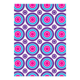 Fun Hot Pink Purple Teal Concentric Circles Design Invitation