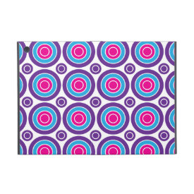 Fun Hot Pink Purple Teal Concentric Circles Design Covers For iPad Mini
