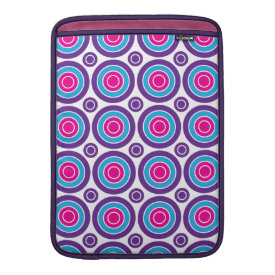 Fun Hot Pink Purple Teal Concentric Circles Design MacBook Air Sleeves