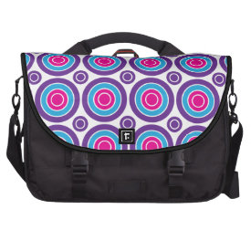 Fun Hot Pink Purple Teal Concentric Circles Design Laptop Computer Bag
