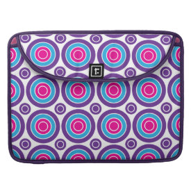 Fun Hot Pink Purple Teal Concentric Circles Design Sleeve For MacBook Pro