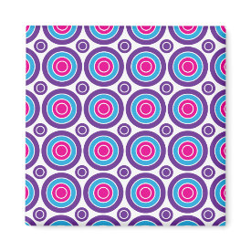 Fun Hot Pink Purple Teal Concentric Circles Design Magnets