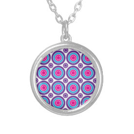 Fun Hot Pink Purple Teal Concentric Circles Design Pendants