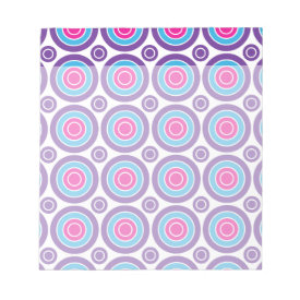 Fun Hot Pink Purple Teal Concentric Circles Design Memo Pads