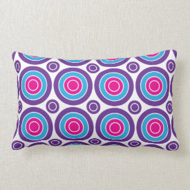 Fun Hot Pink Purple Teal Concentric Circles Design Throw Pillows