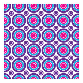 Fun Hot Pink Purple Teal Concentric Circles Design Print