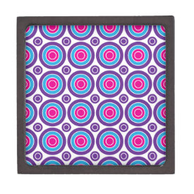 Fun Hot Pink Purple Teal Concentric Circles Design Premium Gift Boxes