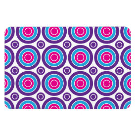 Fun Hot Pink Purple Teal Concentric Circles Design Flexible Magnet