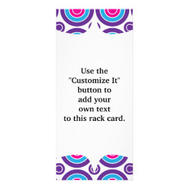 Fun Hot Pink Purple Teal Concentric Circles Design Rack Card