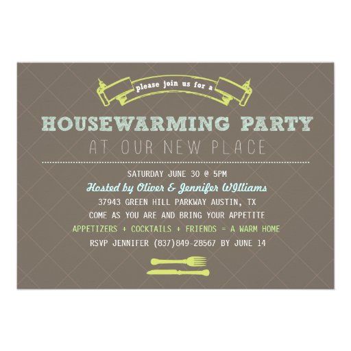 Fun Housewarming Party Invite (front side)