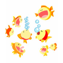 Fun in The Fish Tank cartoon women T-Shirt