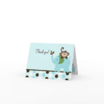 Fun in the Jungle Blue Dot Monkey Elephant Card