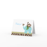 Fun in the Jungle Elephant Folded Thank you notes Greeting Card