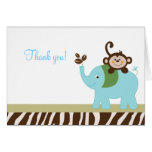 Fun in the Jungle Elephant Folded Thank you notes Card