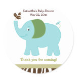 Fun in the Jungle Elephant Round Favor Sticker