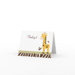 Fun in the Jungle Giraffe Folded Thank you notes Greeting Card