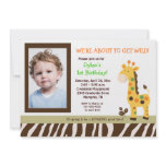 Fun in the Jungle Giraffe *PHOTO* Birthday 5x7 Custom Invite