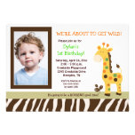 Fun in the Jungle Giraffe *PHOTO* Birthday 5x7 Custom Invite
