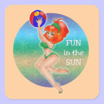 Fun In the Sun Beach Babe Sticker stickers