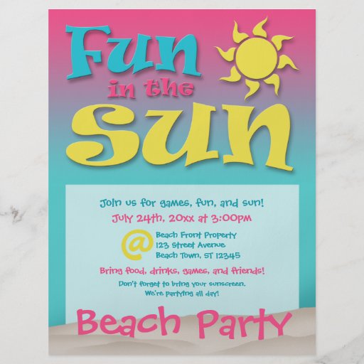Fun in the Sun - Beach Party Flyers