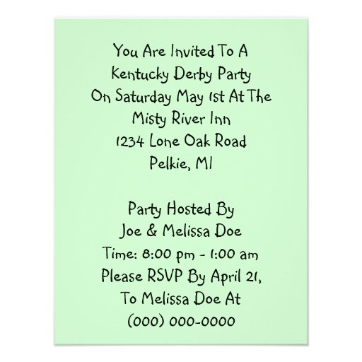 Fun Invitation To Host a Ky Kentucky Derby Party