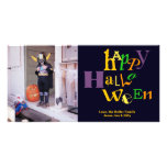 Fun jumbo type colorful Halloween custom greeting Photo Greeting Card