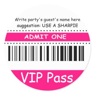 Fun Kids VIP Pass Admit One Birthday Party Sticker sticker