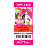 Fun Kids VIP Pass Event Ticket Photo Party fuschia Announcement