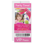 Fun Kids VIP Pass Event Ticket Photo Party (pink) Invite